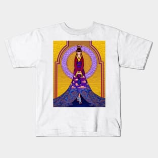 Girl Wearing Kimono Kids T-Shirt